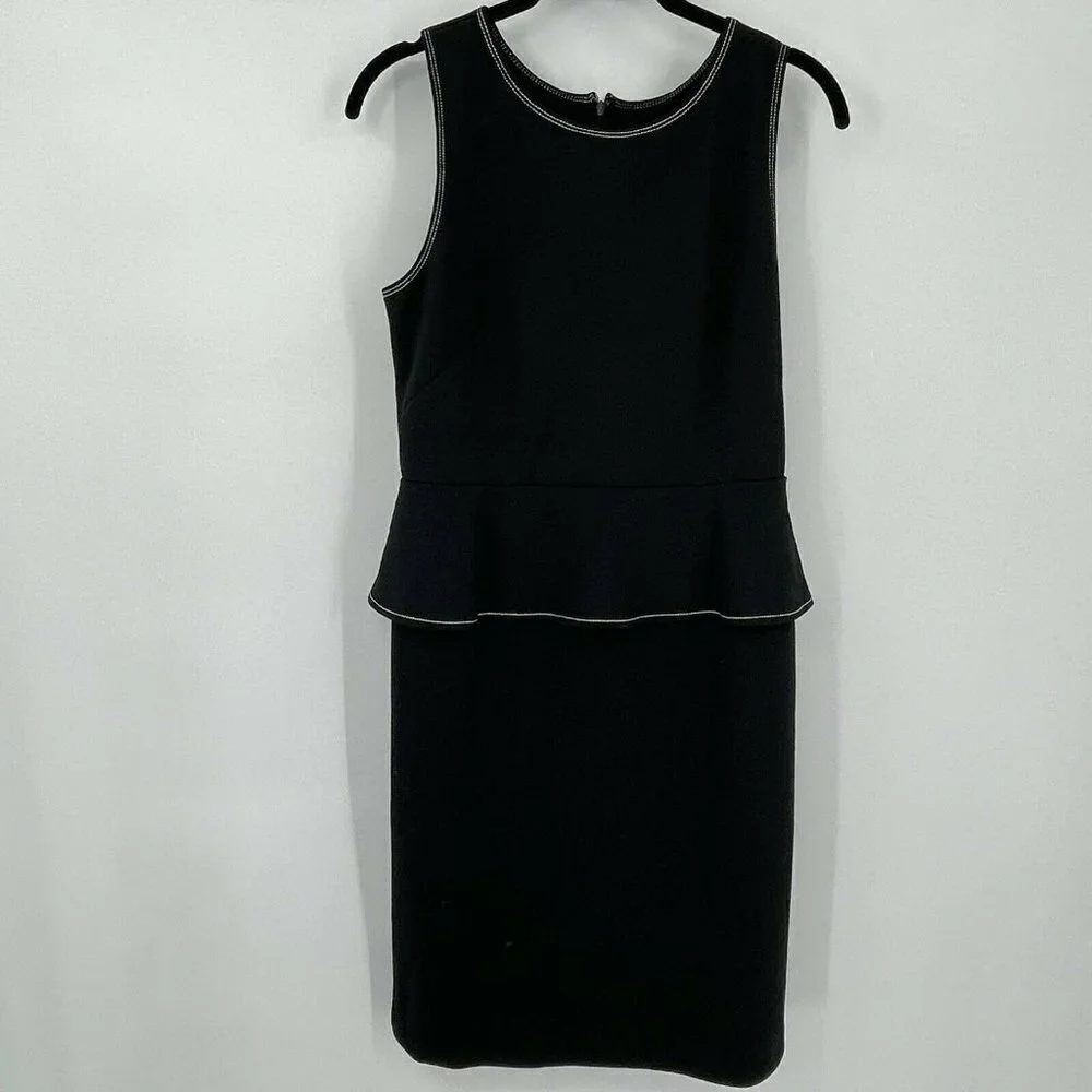 Ann Taylor Factory Dress 4P Womens Peplum Black Sleeveless Business Casual New